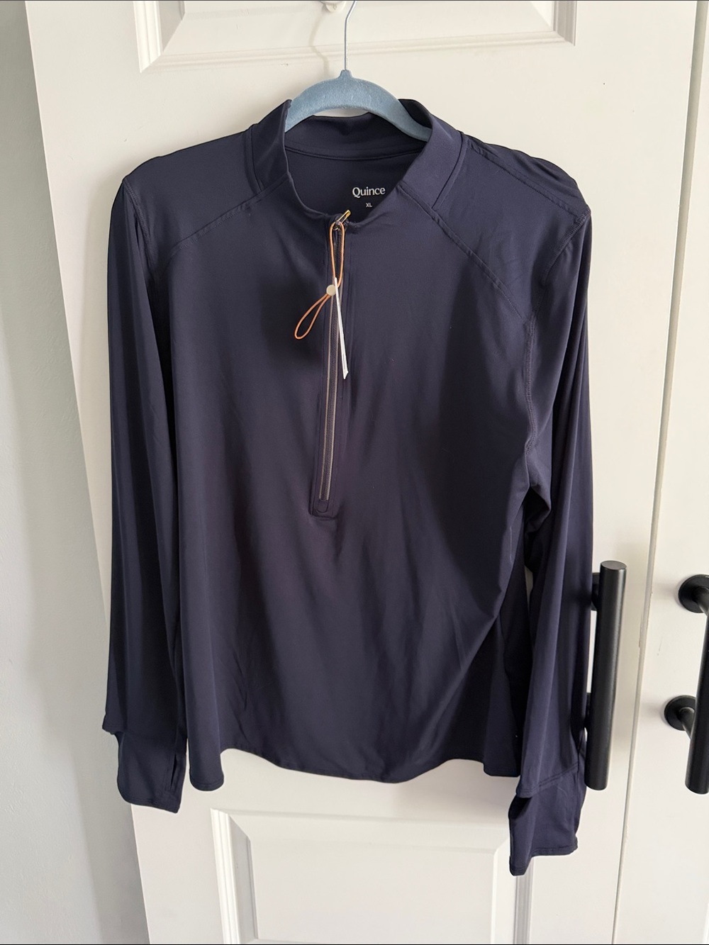 Quince Half-Zip Long-Sleeve Shirt - Navy Blue XL